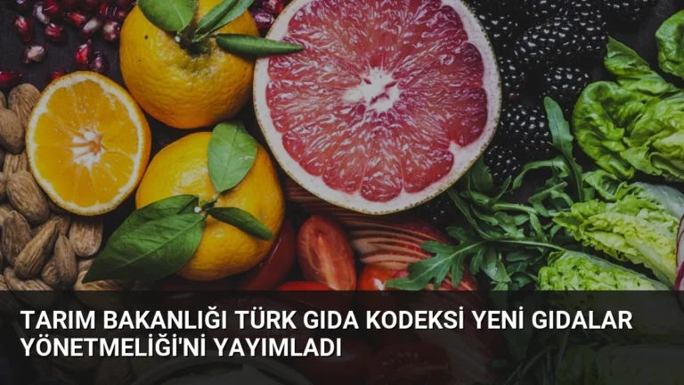 Tarım Bakanlığı Türk Gıda Kodeksi Yeni Gıdalar Yönetmeliği’ni Yayımladı