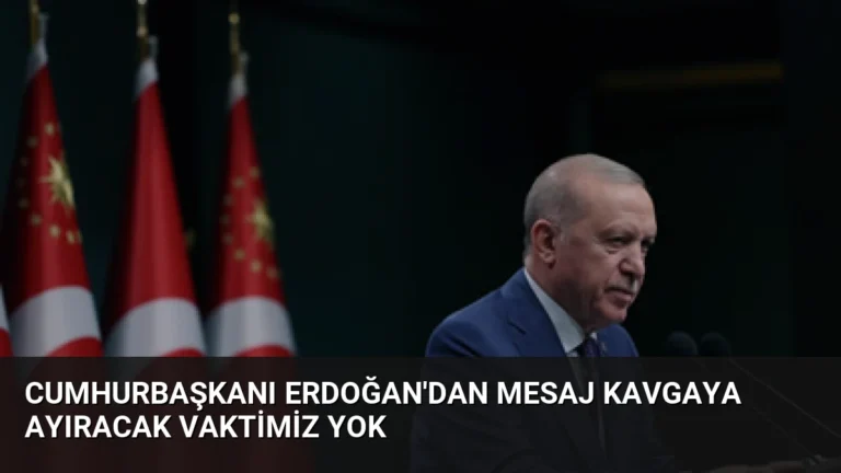 Cumhurbaşkanı Erdoğan’dan Mesaj Kavgaya Ayıracak Vaktimiz Yok