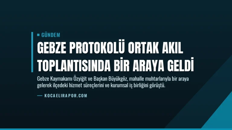 Gebze protokolü ortak akıl toplantısında bir araya geldi