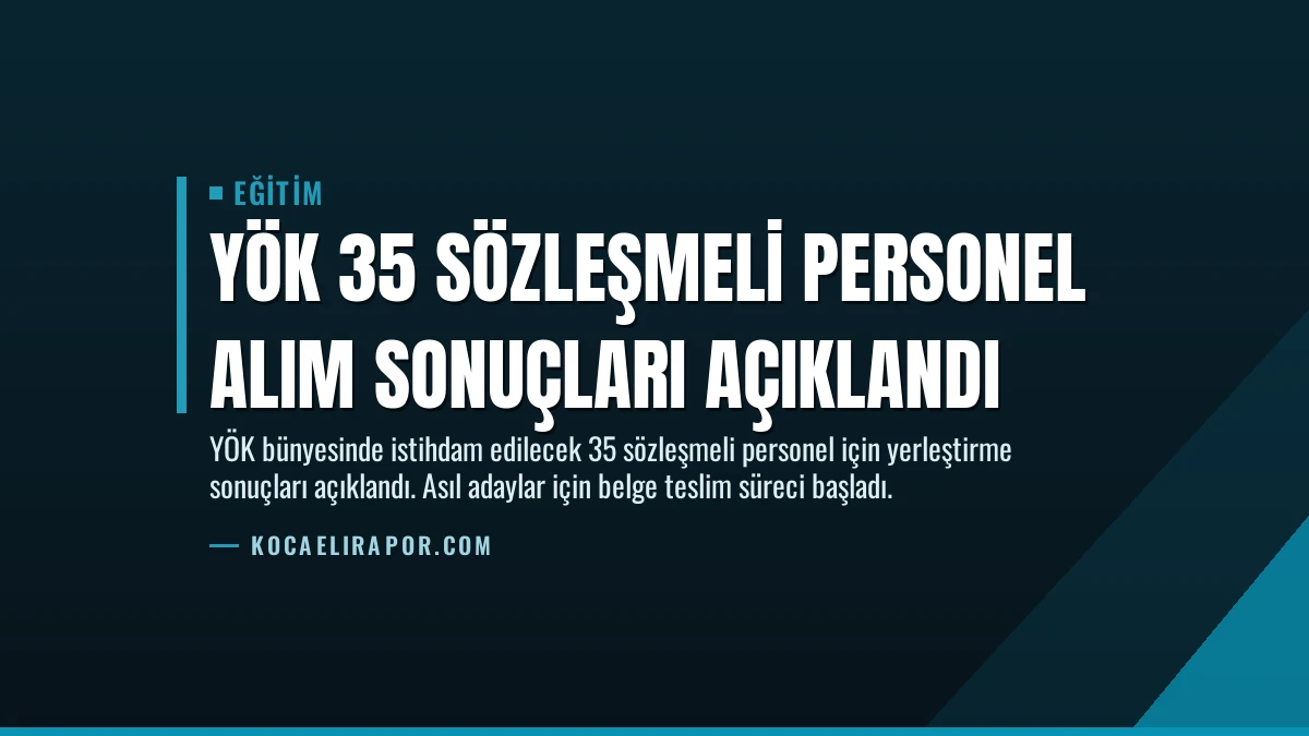 YÖK 35 Sözleşmeli Personel Alım Sonuçları Açıklandı