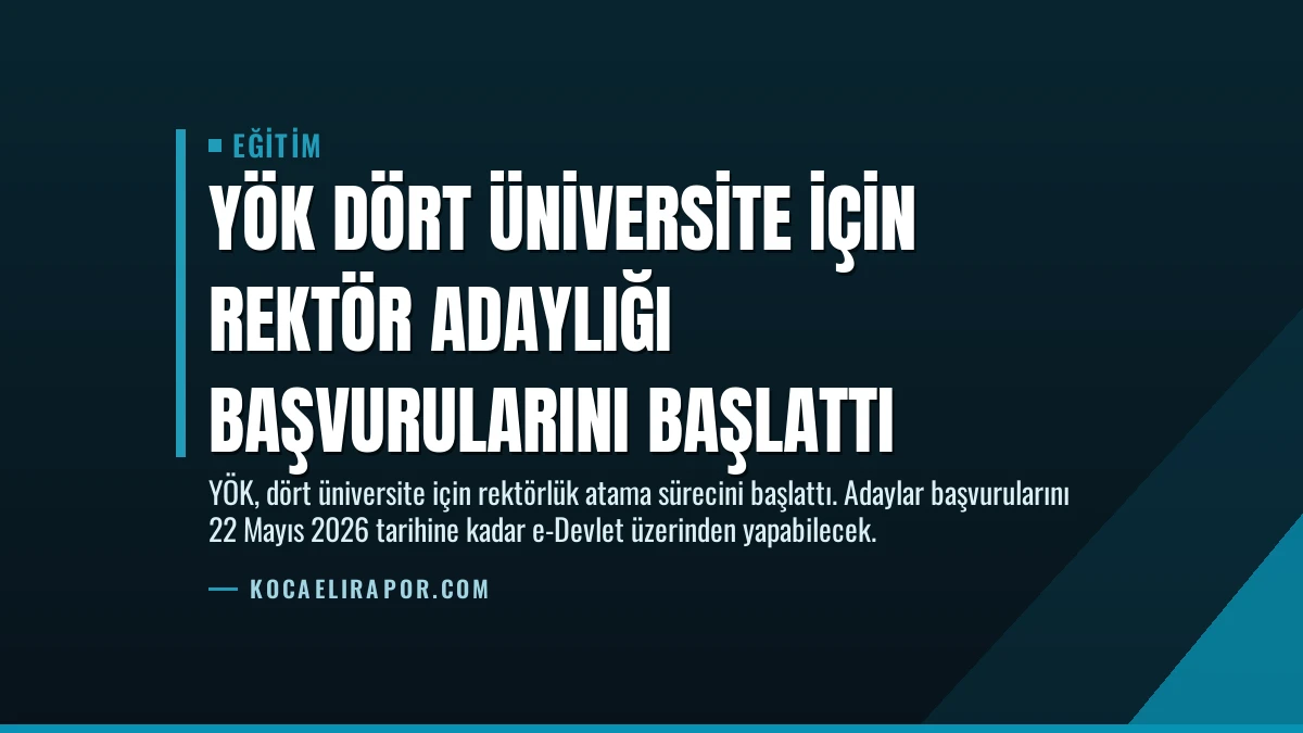 YÖK Dört Üniversite İçin Rektör Adaylığı Başvurularını Başlattı