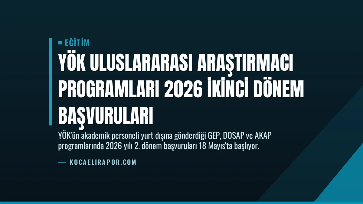 YÖK Uluslararası Araştırmacı Programları 2026 İkinci Dönem Başvuruları