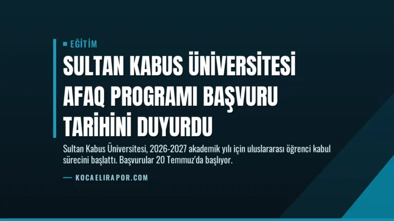 Sultan Kabus Üniversitesi Afaq Programı Başvuru Tarihini Duyurdu