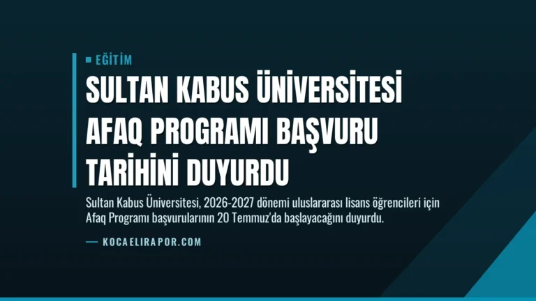 Sultan Kabus Üniversitesi Afaq Programı Başvuru Tarihini Duyurdu