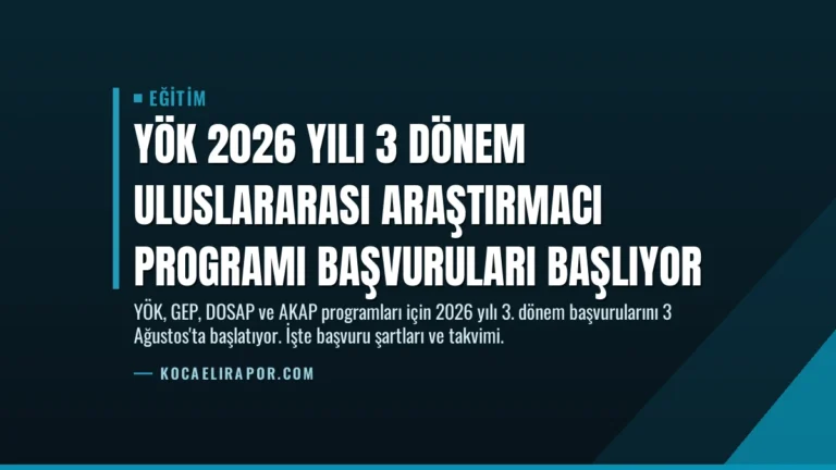 YÖK 2026 Yılı 3 Dönem Uluslararası Araştırmacı Programı Başvuruları Başlıyor