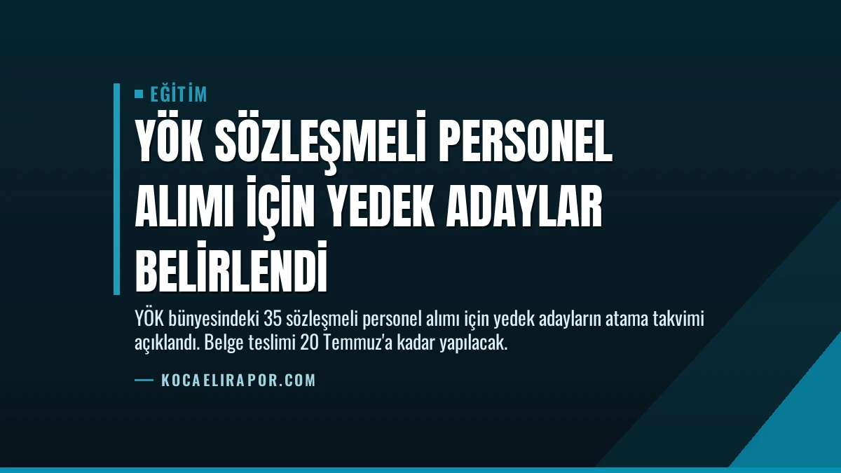 YÖK Sözleşmeli Personel Alımı İçin Yedek Adaylar Belirlendi