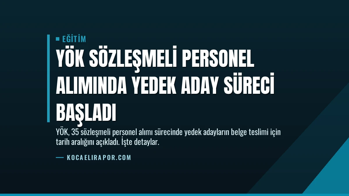 YÖK Sözleşmeli Personel Alımında Yedek Aday Süreci Başladı