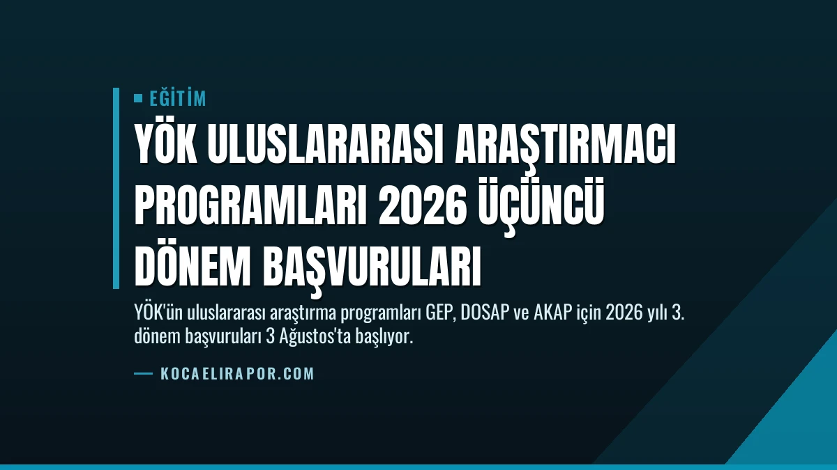 YÖK Uluslararası Araştırmacı Programları 2026 Üçüncü Dönem Başvuruları