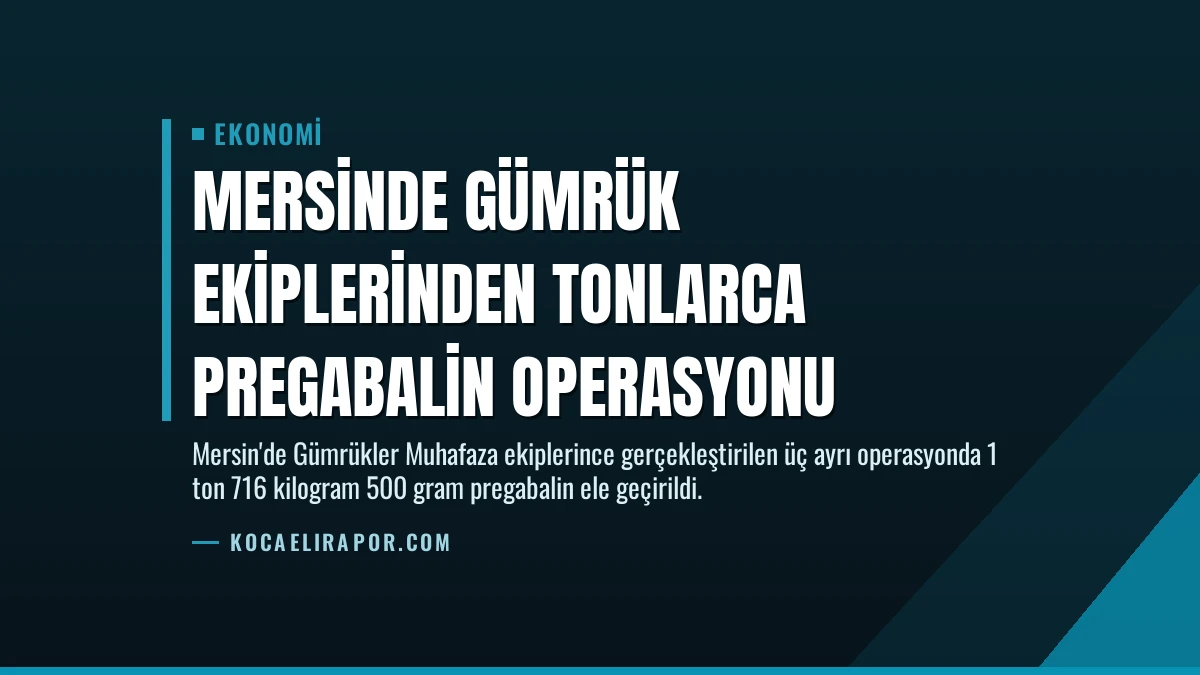 Mersinde Gümrük Ekiplerinden Tonlarca Pregabalin Operasyonu