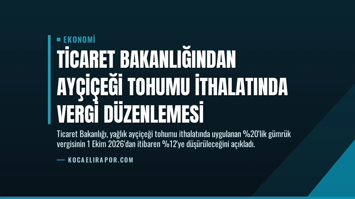 Ticaret Bakanlığından Ayçiçeği Tohumu İthalatında Vergi Düzenlemesi