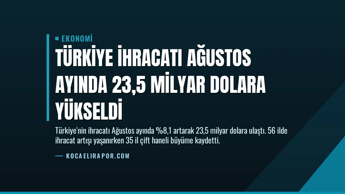 Türkiye İhracatı Ağustos Ayında 23,5 Milyar Dolara Yükseldi