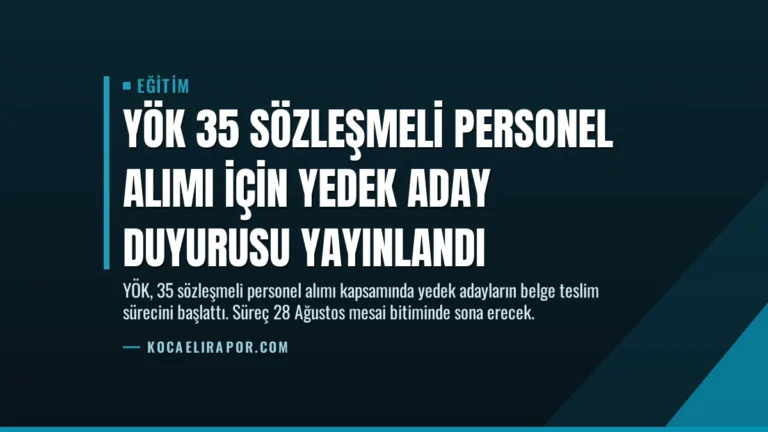 YÖK 35 Sözleşmeli Personel Alımı İçin Yedek Aday Duyurusu Yayınlandı