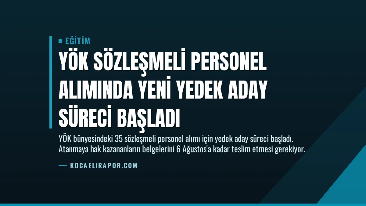YÖK Sözleşmeli Personel Alımında Yeni Yedek Aday Süreci Başladı