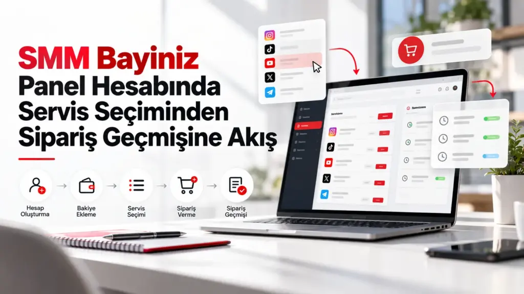 SMM Bayiniz Panel Hesabında Servis Seçiminden Sipariş Geçmişine Akış