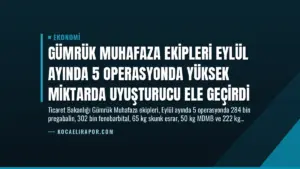 Gümrük Muhafaza Ekipleri Eylül Ayında 5 Operasyonda Yüksek Miktarda Uyuşturucu Ele Geçirdi
