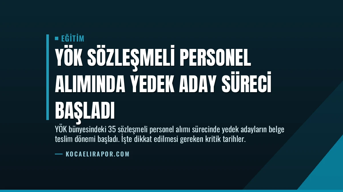 YÖK Sözleşmeli Personel Alımında Yedek Aday Süreci Başladı